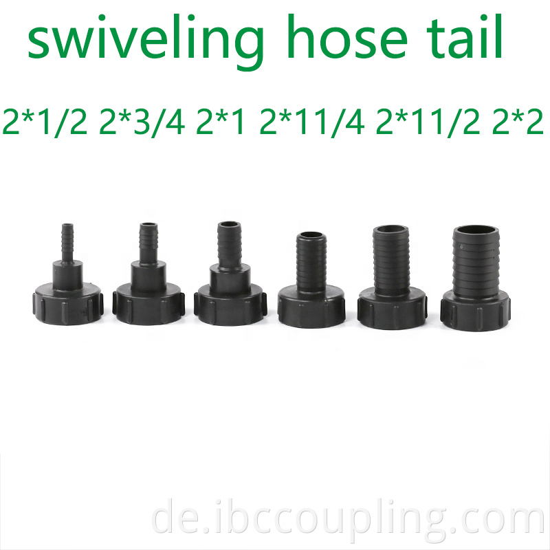 IBC plastic coupling swivel hose tail 1/2"